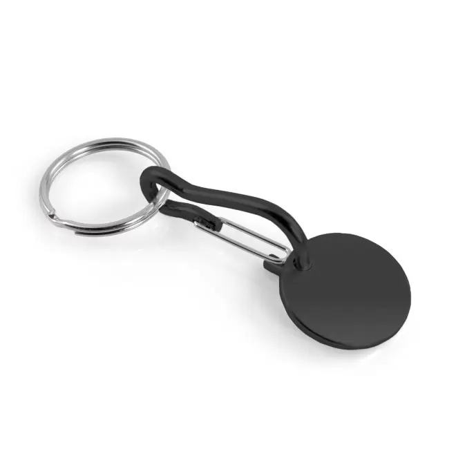 PORTE CLES JETON ALU PERSONNALISABLE 'SEGNA MOUSQUETON' - noir