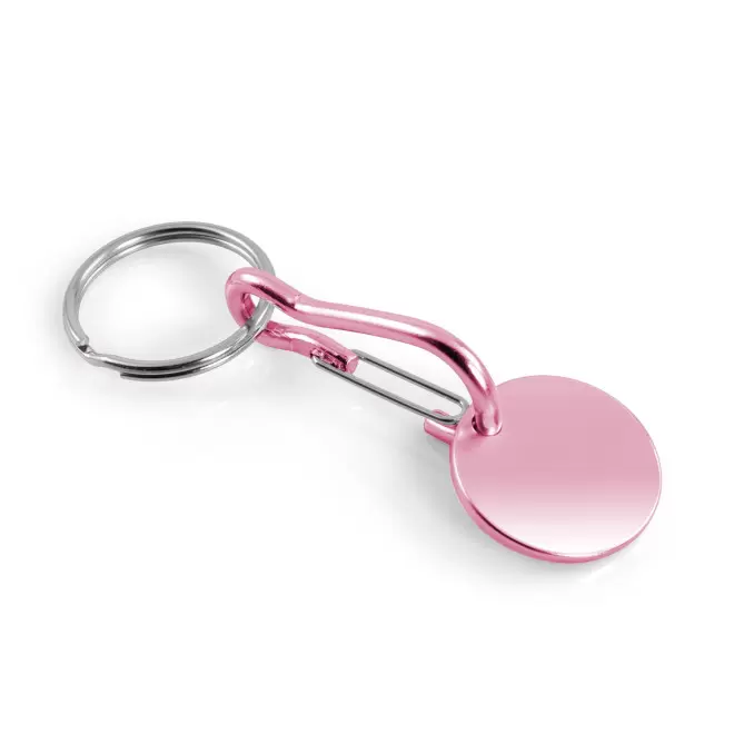 PORTE CLES JETON ALU PERSONNALISABLE 'SEGNA MOUSQUETON' - rose