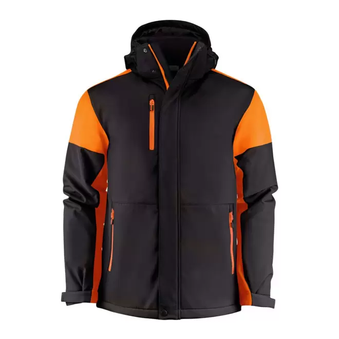 SOFTSHELL HOMME PERSONNALISEE 'PRIME PADDED' - noir/orange