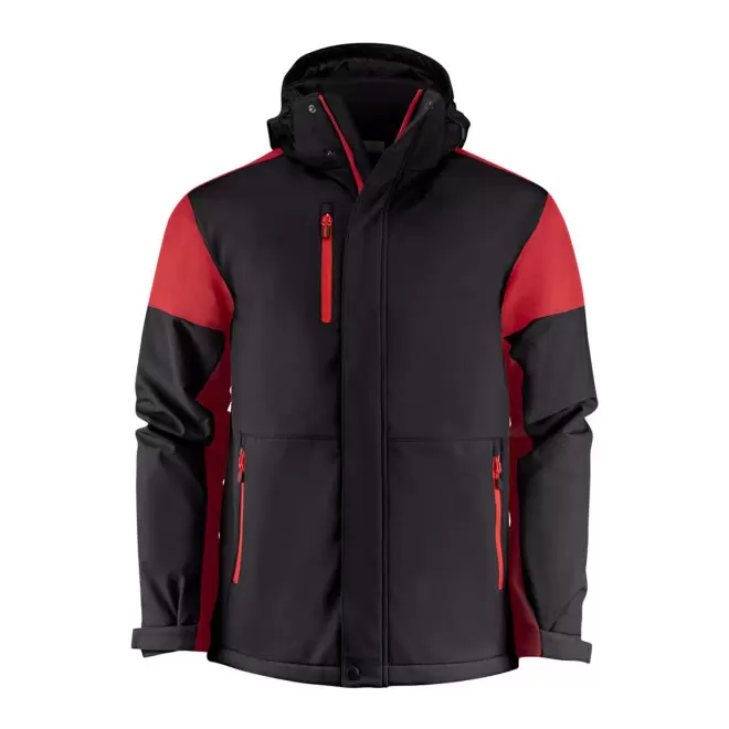 SOFTSHELL HOMME PERSONNALISEE 'PRIME PADDED' - noir/rouge
