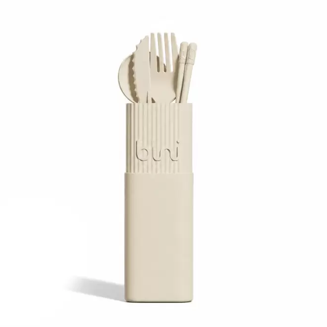 SET DE COUVERTS PERSONNALISABLE 'BINIKIT' - crème