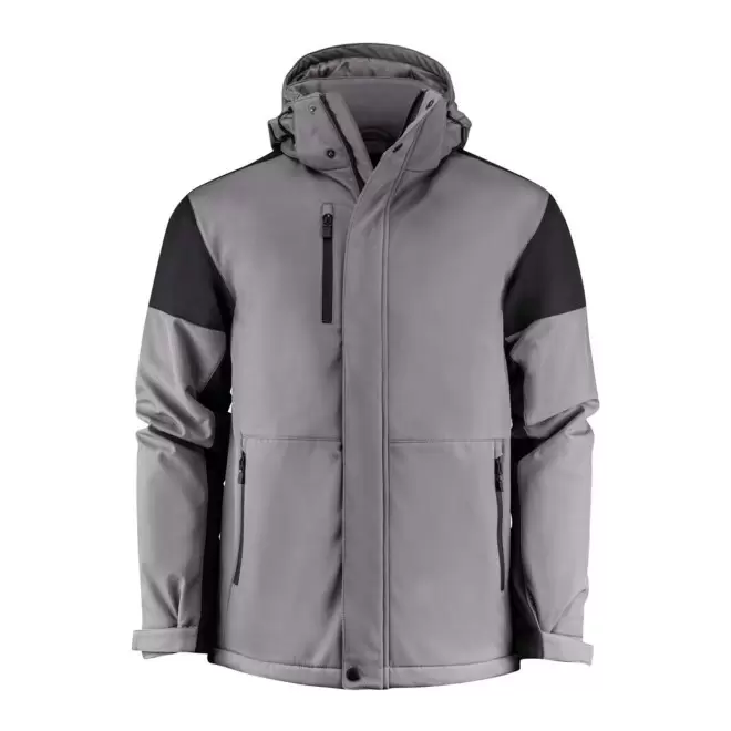 SOFTSHELL HOMME PERSONNALISEE 'PRIME PADDED' - gris/noir