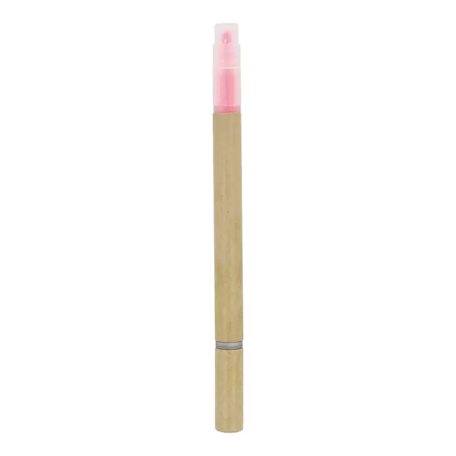 STYLO ET SURLIGNEUR PERSONNALISABLE 'RIO DUO CARTON' - rose