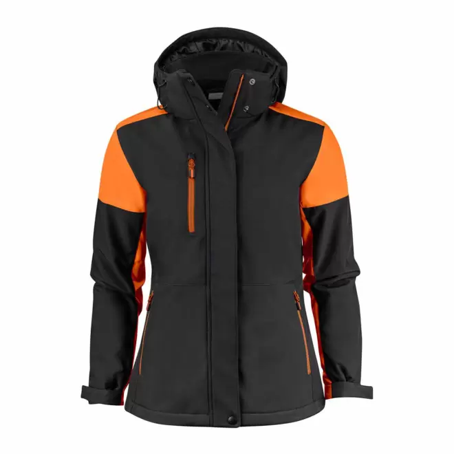 SOFTSHELL FEMME PERSONNALISEE 'PRIME PADDED' - noir/orange