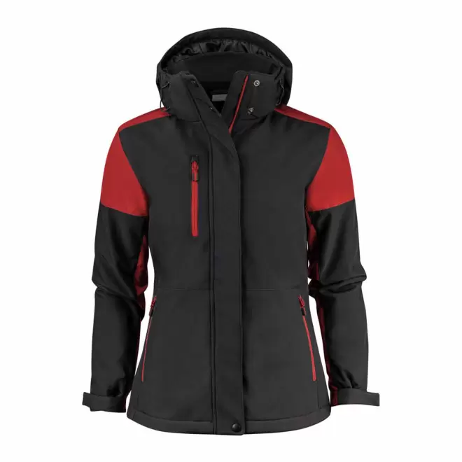 SOFTSHELL FEMME PERSONNALISEE 'PRIME PADDED' - noir/rouge
