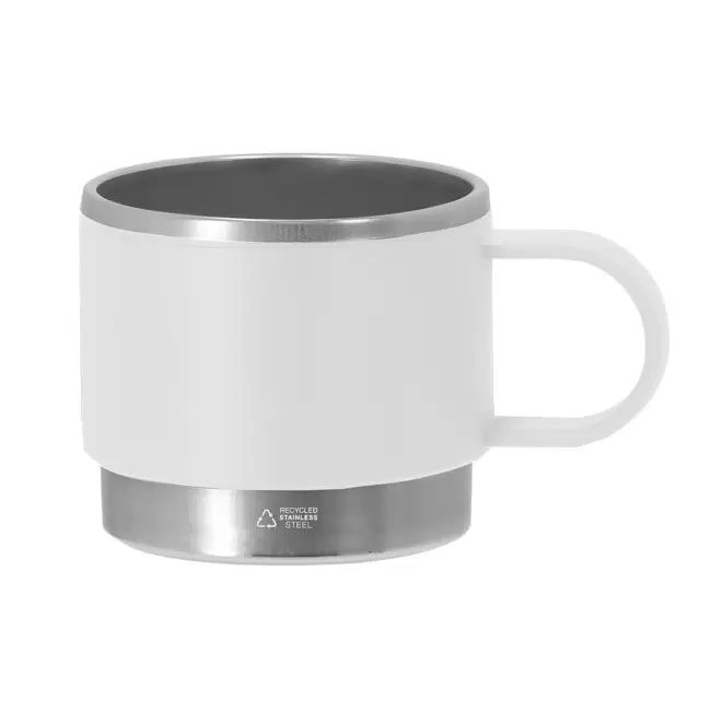 MUG PERSONNALISE EN ACIER RECYCLE 140ML 'BLUYVO' - blanc