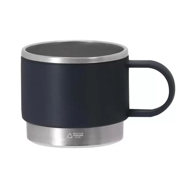 MUG PERSONNALISE EN ACIER RECYCLE 140ML 'BLUYVO' - bleu marine