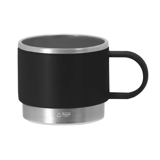 MUG PERSONNALISE EN ACIER RECYCLE 140ML 'BLUYVO' - noir