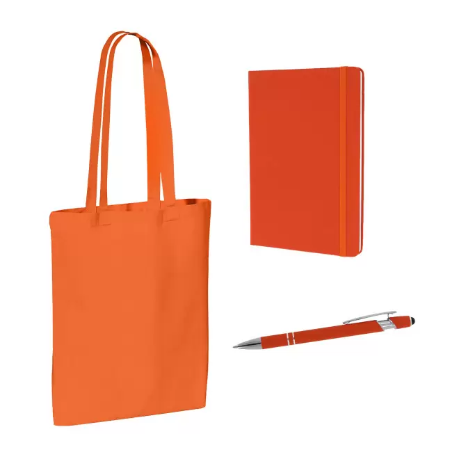 SET SAC CARNET ET STYLO PERSONNALISABLE 'BUSY' - orange