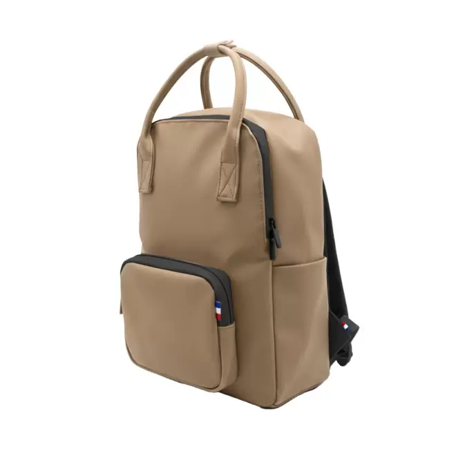 SAC A DOS PERSONNALISABLE EN PU ORIGINE FRANCE 'ANTHONY' - beige