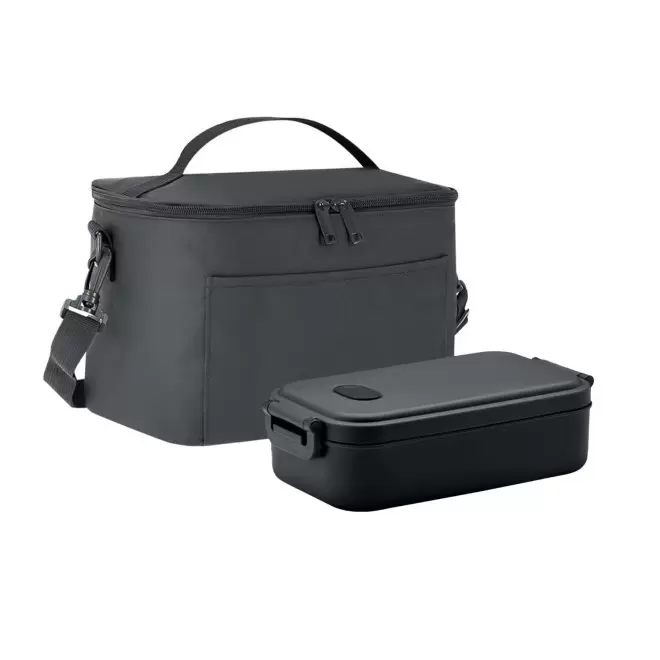 SET SAC ISOTHERME ET LUNCH BOX PERSONNALISABLE 'FITENO' - noir