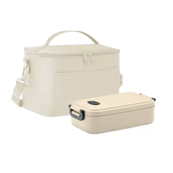 SET SAC ISOTHERME ET LUNCH BOX PERSONNALISABLE 'FITENO' - beige