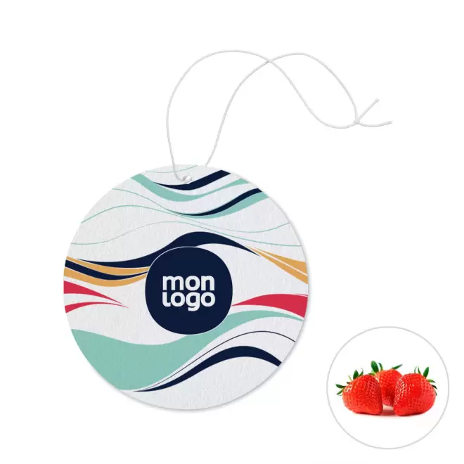 DESODORISANT VOITURE PERSONNALISABLE 'KENDO ROND' - fraise