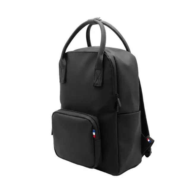 SAC A DOS PERSONNALISABLE EN PU ORIGINE FRANCE 'ANTHONY' - noir
