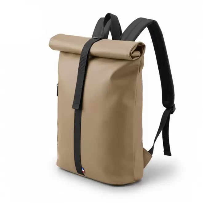 SAC A DOS PUBLICITAIRE EN PU ORIGINE FRANCE 'ANTHONY' - beige