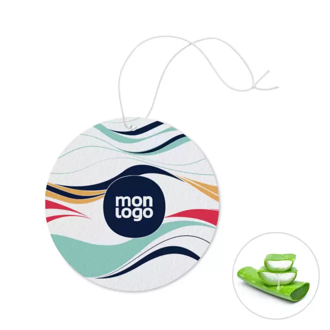 DESODORISANT VOITURE PERSONNALISABLE 'KENDO ROND' - aloe vera