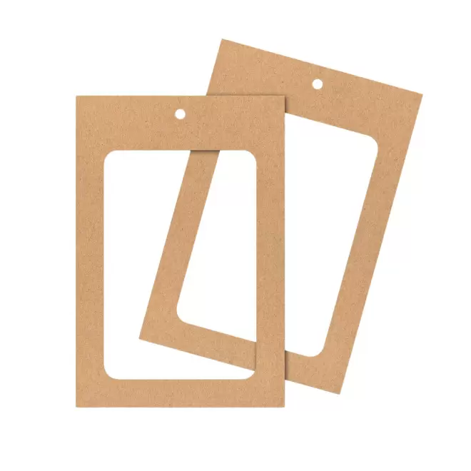 PORTE BADGE A6 DOUBLE FENETRE PERSONNALISABLE 'BLUKE' - marron