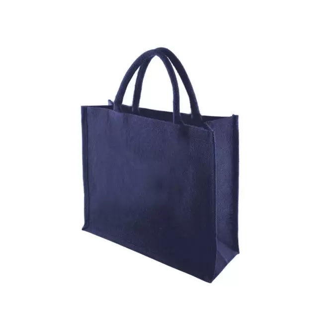 SAC JUTE COLORE PERSONNALISABLE 'MADOU COLOR' - bleu marine