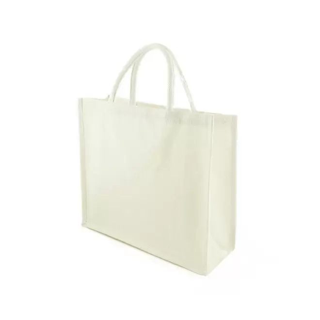 SAC JUTE COLORE PERSONNALISABLE 'MADOU COLOR' - blanc