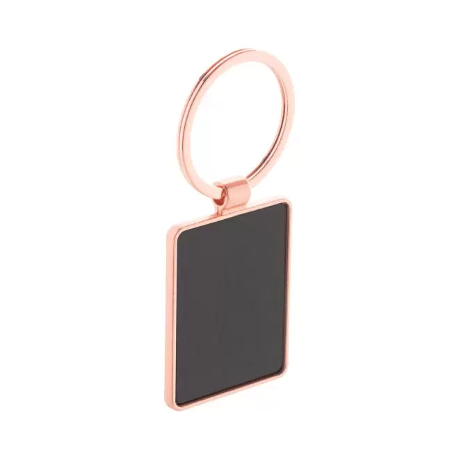 PORTE CLES METAL PERSONNALISABLE 'ANTONETTA RECTANGLE' - rose gold