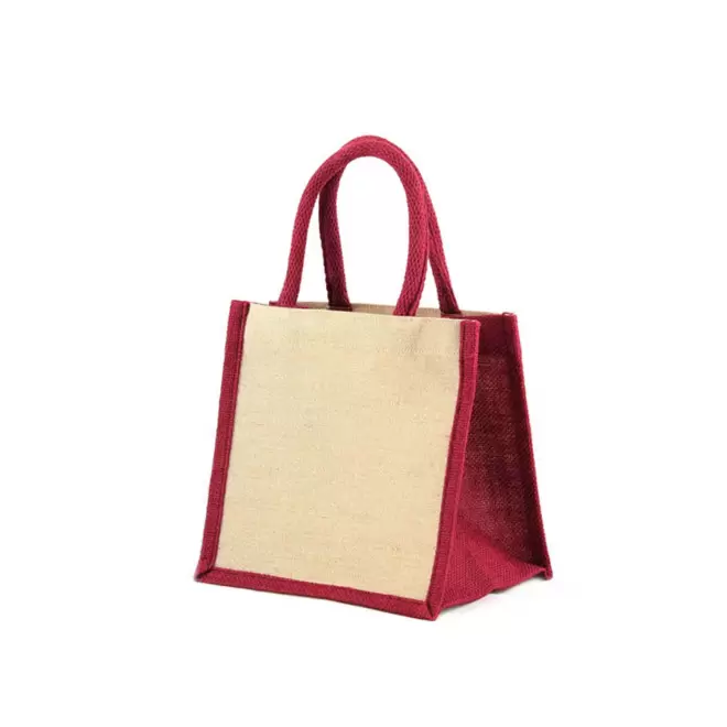 MINI SAC EN JUTE PERSONNALISABLE 'DUA COLOR' - bordeaux