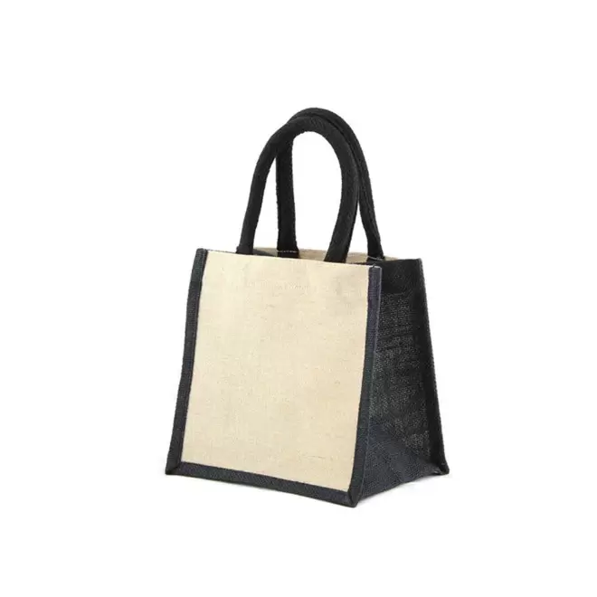 MINI SAC EN JUTE PERSONNALISABLE 'DUA COLOR' - noir