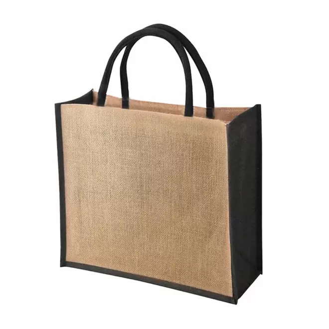 SAC EN JUTE COLORE PERSONNALISABLE 'LEONE' - noir
