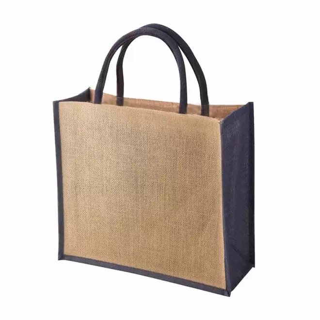 SAC EN JUTE COLORE PERSONNALISABLE 'LEONE' - bleu marine