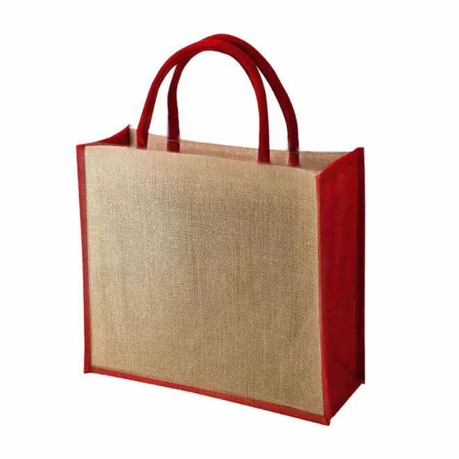 SAC EN JUTE COLORE PERSONNALISABLE 'LEONE' - rouge
