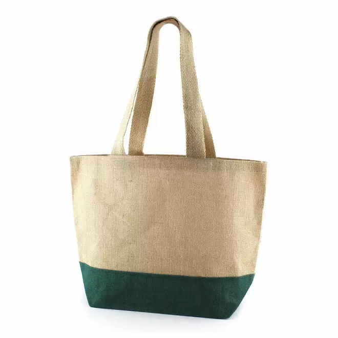 CABAS EN JUTE COLORE PERSONNALISABLE 'FERIEL' - vert foncé