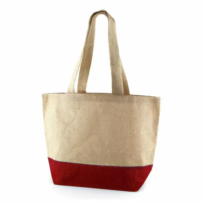 CABAS EN JUTE COLORE PERSONNALISABLE 'FERIEL' - rouge