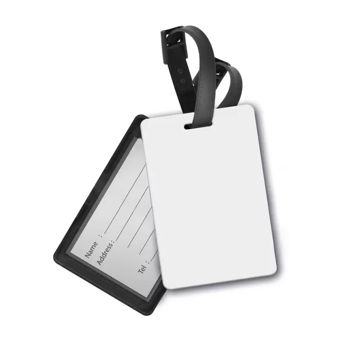 ETIQUETTE A BAGAGE PERSONNALISABLE PVS FLEX 'DEMILO' - noir