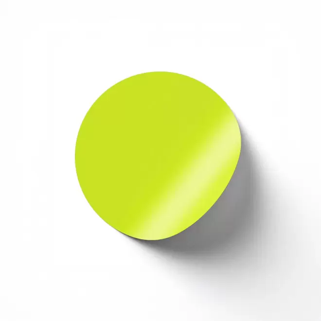 STICKER FLUO ROND PERSONNALISABLE 'KLISTER FLUO' 3CM - jaune fluo