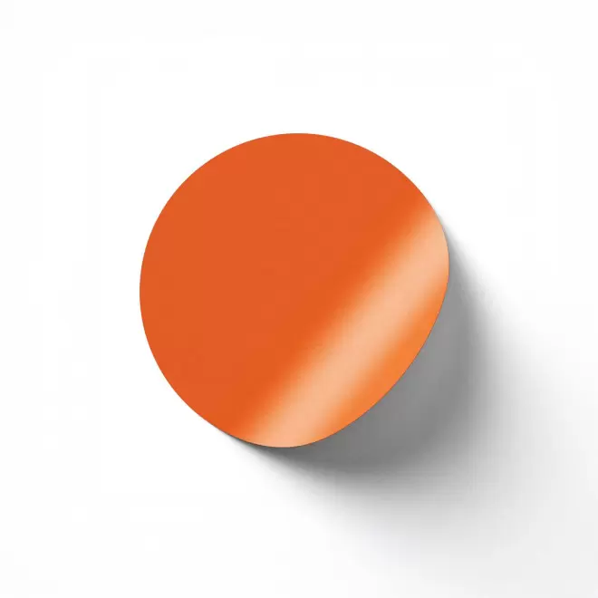 STICKER FLUO ROND PERSONNALISABLE 'KLISTER FLUO' 3CM - orange fluo