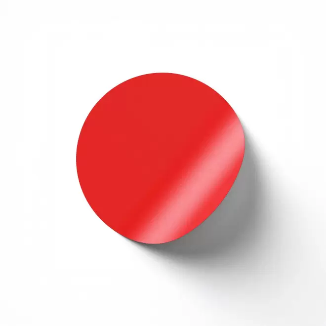 STICKER FLUO ROND PERSONNALISABLE 'KLISTER FLUO' 3CM - rouge fluo