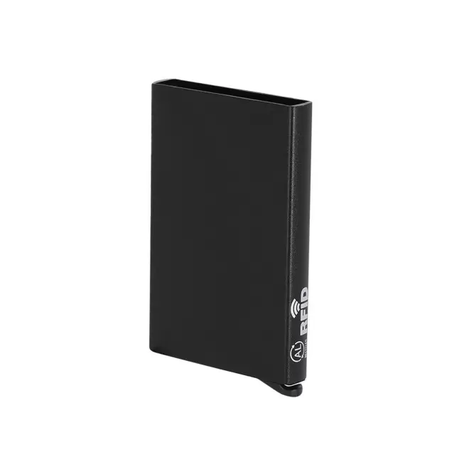 PORTE CARTE EN ALUMINIUM PERSONNALISABLE 'BANKIX' - noir