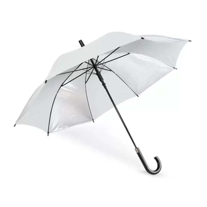 PARAPLUIE CANNE PUBLICITAIRE MI-TRANSPARENT 'SPLASHY' - blanc