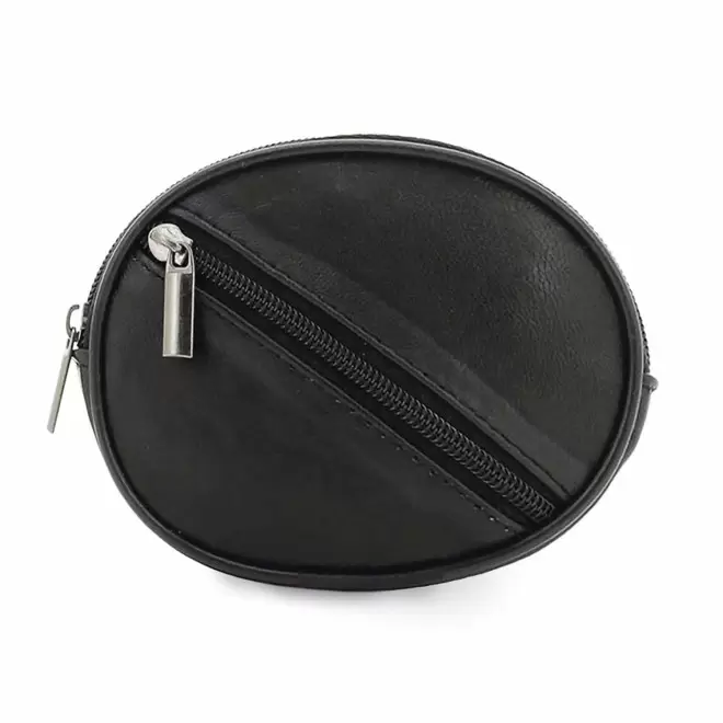 PORTE CLE EN CUIR ROND PERSONNALISABLE 'ILYOUS' - noir