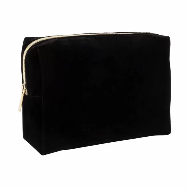 TROUSSE DE TOILETTE PERSONNALISABLE EN VELOURS 'DOUCE XL' - noir