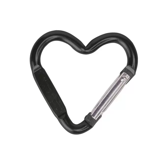PORTE CLES MOUSQUETON PERSONNALISABLE 'WALL COEUR' - noir