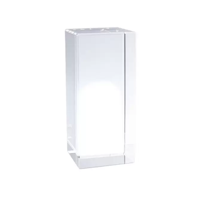 TROPHEE EN VERRE PERSONNALISABLE 'OWARD BLOC 7 CM' - transparent
