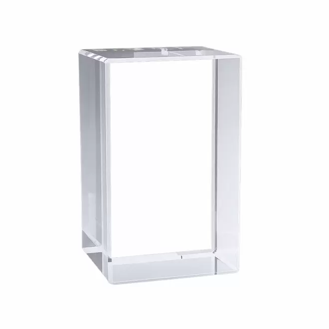 TROPHEE EN VERRE PERSONNALISABLE 'OWARD BLOC 8 CM' - transparent