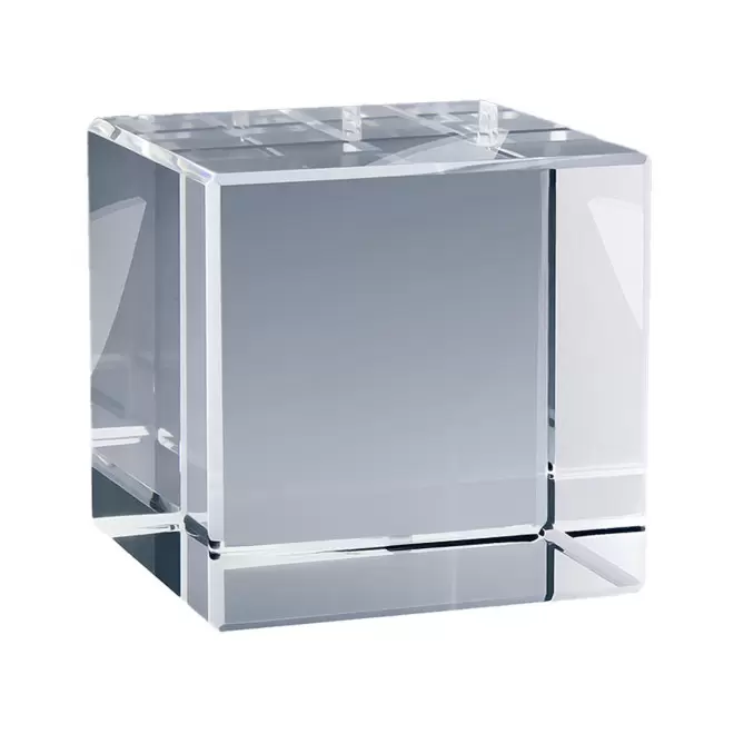 TROPHEE EN VERRE PERSONNALISABLE 'OWARD CUBE 5 CM' - transparent