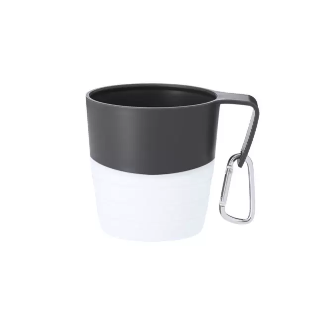 MUG PLIABLE AVEC MOUSQUETON PERSONNALISE 340ML 'MUGO' - blanc