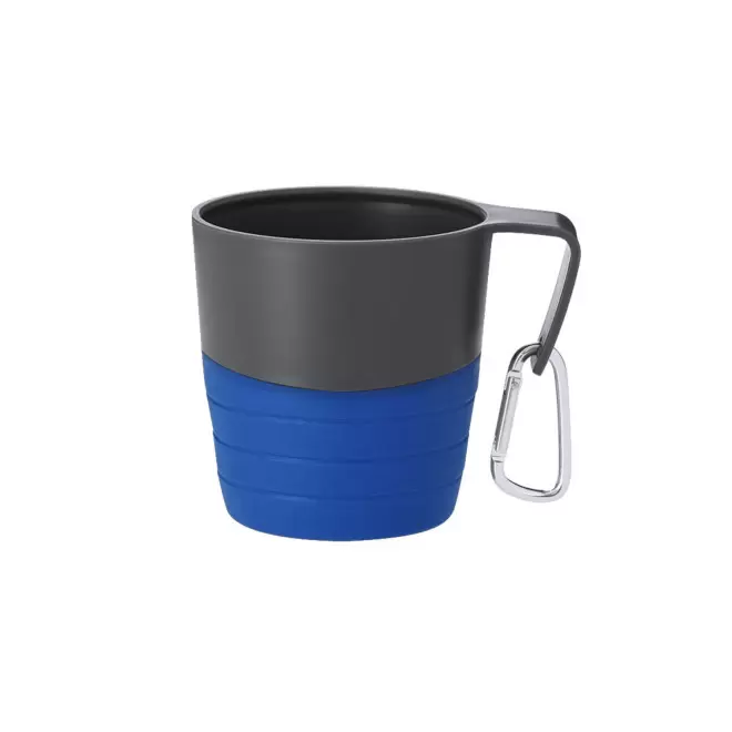 MUG PLIABLE AVEC MOUSQUETON PERSONNALISE 340ML 'MUGO' - bleu