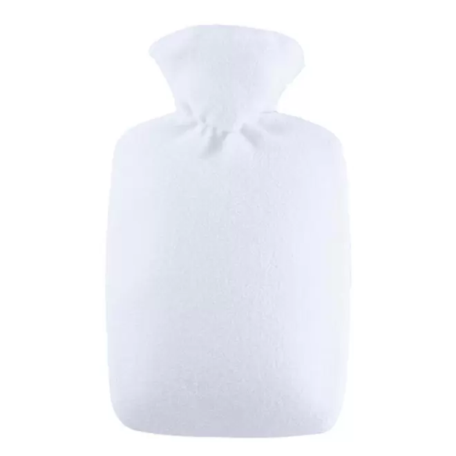 BOUILLOTTE 1.8L HOUSSE POLAIRE PERSONNALISABLE 'CALDA' - blanc