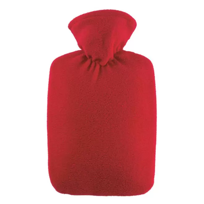 BOUILLOTTE 1.8L HOUSSE POLAIRE PERSONNALISABLE 'CALDA' - rouge