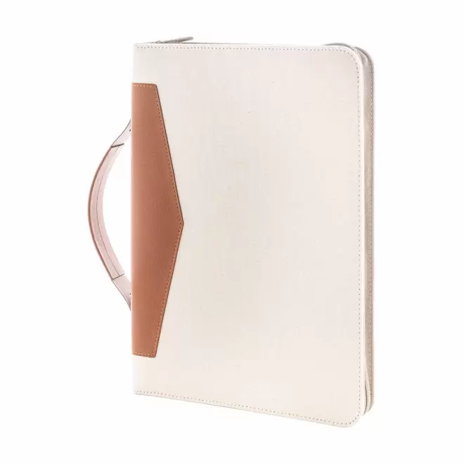 CONFERENCIER TOILE RECYCLEE PERSONNALISABLE 'CARBA ANSE' - beige