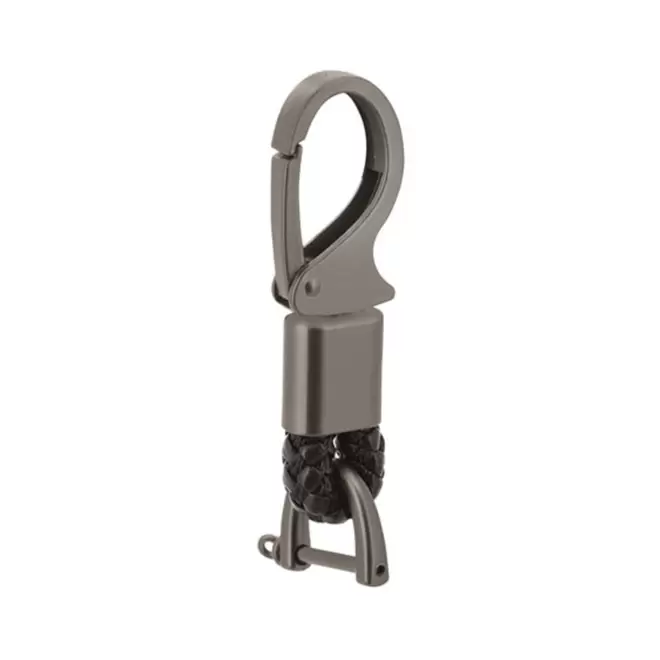 PORTE CLE CORDE MOUSQUETON PERSONNALISABLE 'MOUSCORDA' - noir
