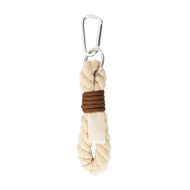 PORTE CLE CORDE MOUSQUETON PERSONNALISABLE 'MOUSCORDE' - beige